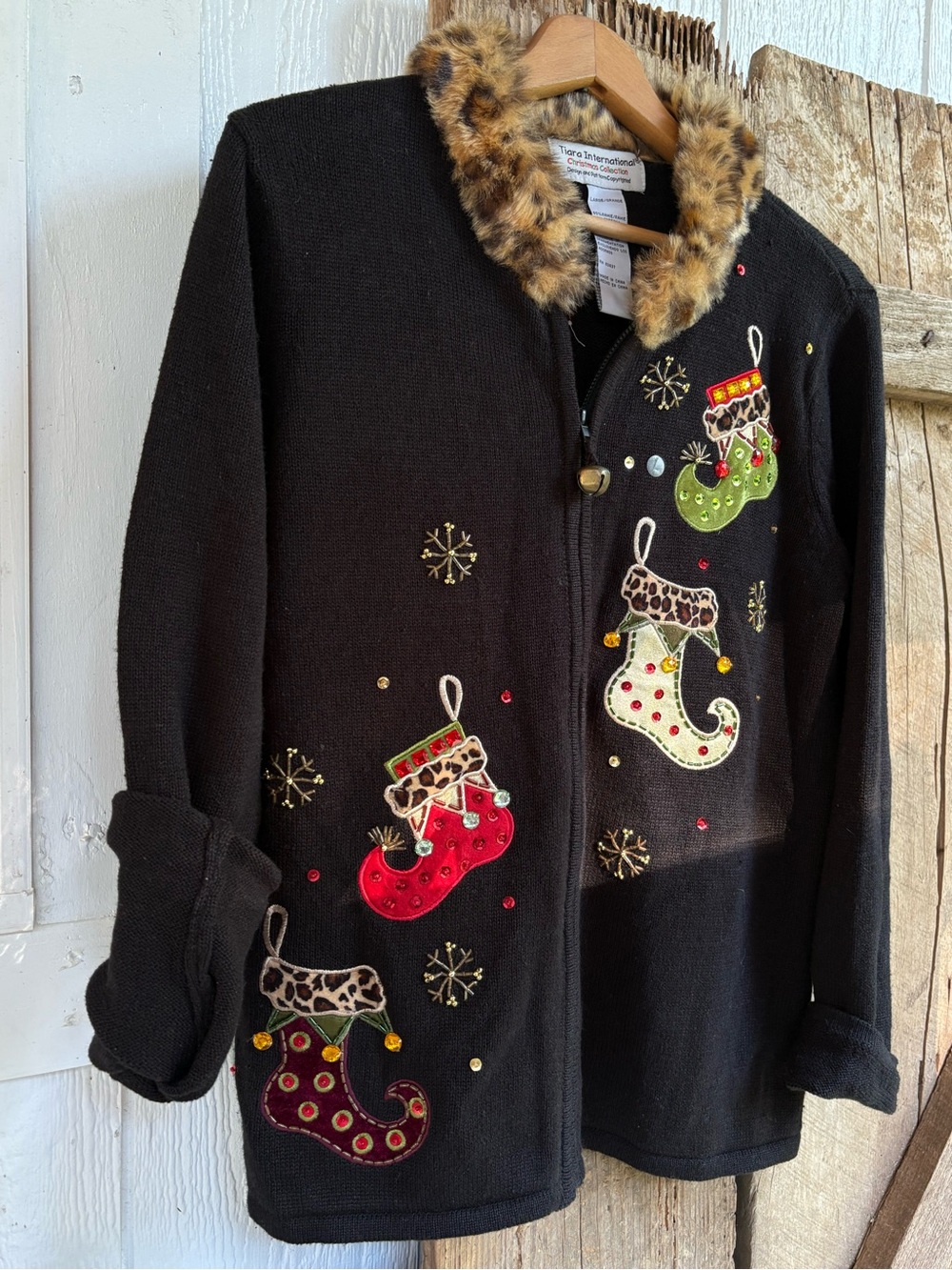 Christmas Sweater Cardigan Large
